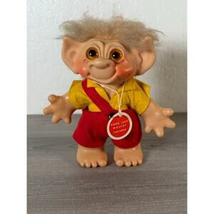 Vintage Dam Things Troll Doll – “Good Luck Mascot” – Original Outfit & Hangtag